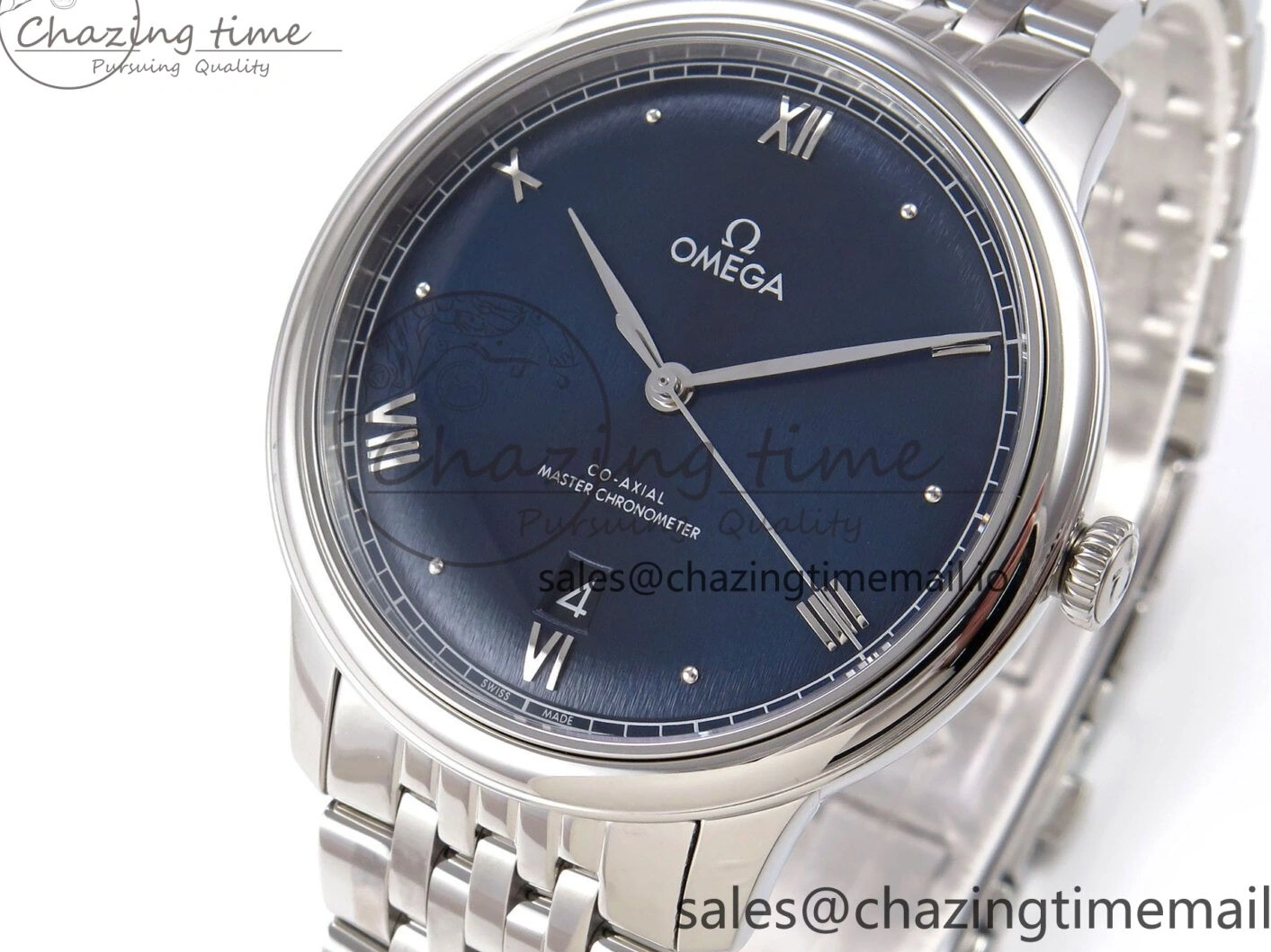 0317 Supportive De Ville Date SS VSF 1:1 Best Edition Blue Dial on SS Bracelet A 7700